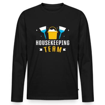Week of Appreciation for Housekeeping - Men's Premium Organic Long Sleeve Shirt - black - Front - Nico (187cm)