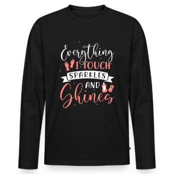 Week of Appreciation for Housekeeping - Men's Premium Organic Long Sleeve Shirt - black - Front - Nico (187cm)