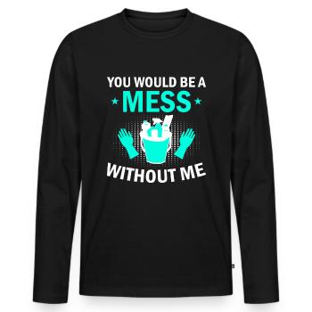 Week of Appreciation for Housekeeping - Men's Premium Organic Long Sleeve Shirt - black - Front - Nico (187cm)
