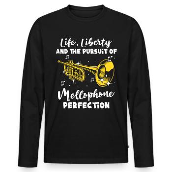 Mellophone - Men's Premium Organic Long Sleeve Shirt - black - Front - Nico (187cm)