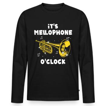 Mellophone - Men's Premium Organic Long Sleeve Shirt - black - Front - Nico (187cm)