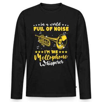 Mellophone - Men's Premium Organic Long Sleeve Shirt - black - Front - Nico (187cm)