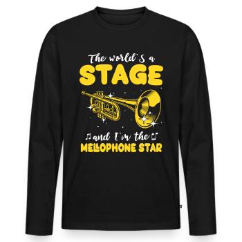 Mellophone - Men's Premium Organic Long Sleeve Shirt - black - Front - Nico (187cm)