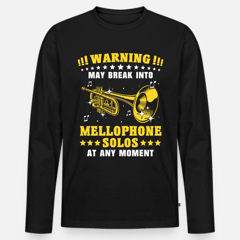 Mellophon - Männer Premium Bio Langarmshirt - Schwarz