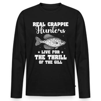 Crappie Fish - Männer Premium Bio Langarmshirt - Schwarz - Vorne - Nico (187cm)