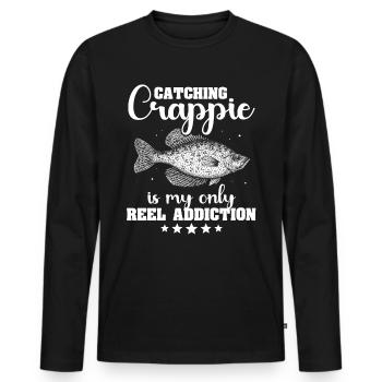 Angler Crappie Fish - Männer Premium Bio Langarmshirt - Schwarz - Vorne - Nico (187cm)