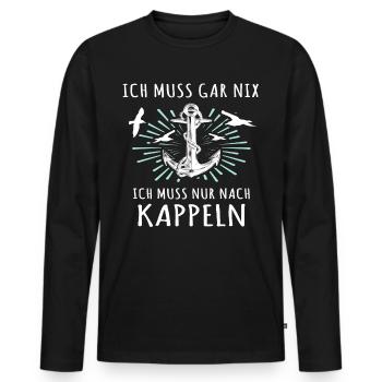 Kappeln Sprüche - Männer Premium Bio Langarmshirt - Schwarz - Vorne - Nico (187cm)