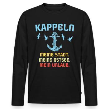 Kappeln Sprüche - Männer Premium Bio Langarmshirt - Schwarz - Vorne - Nico (187cm)