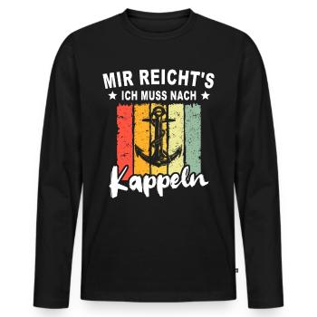 Kappeln Sprüche - Männer Premium Bio Langarmshirt - Schwarz - Vorne - Nico (187cm)