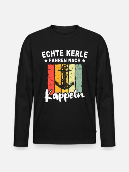 Kappeln - Männer Premium Bio Langarmshirt - Schwarz