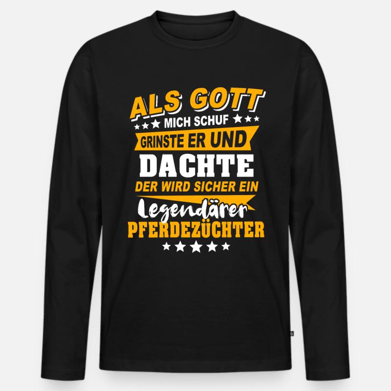 Pferdezüchter Sprüche - Männer Premium Bio Langarmshirt - Schwarz