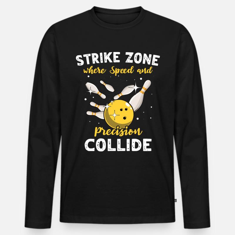Bowling - Männer Premium Bio Langarmshirt - Schwarz