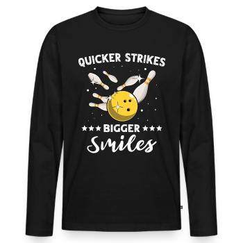 Bowler Bowling - T-shirt manches longues Premium bio Homme - noir - Devant - Nico (187cm)