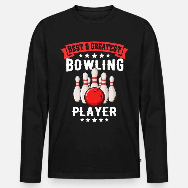 Bowler Bowling - Männer Premium Bio Langarmshirt - Schwarz
