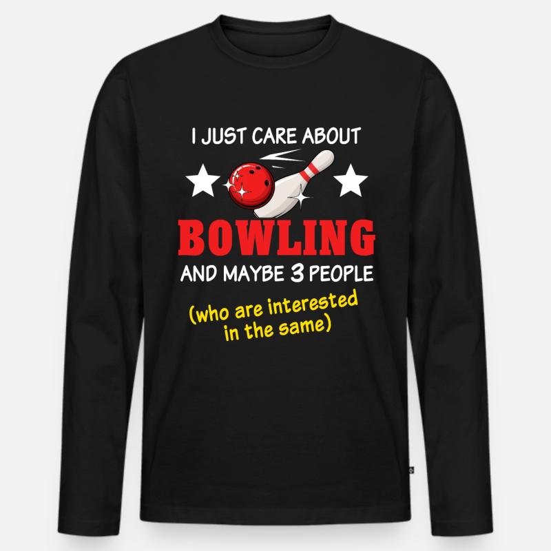 Bowler Bowling - Männer Premium Bio Langarmshirt - Schwarz