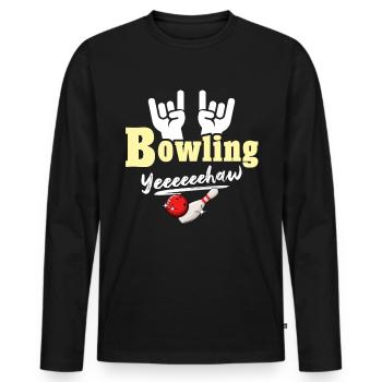 Bowling Bowling Ball Bowler - Men's Premium Organic Long Sleeve Shirt - black - Front - Nico (187cm)