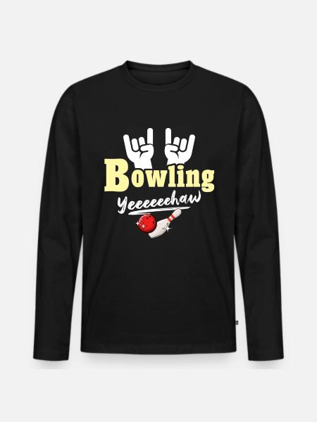 Bowling Bowling Ball Bowler - Men's Premium Organic Long Sleeve Shirt - black