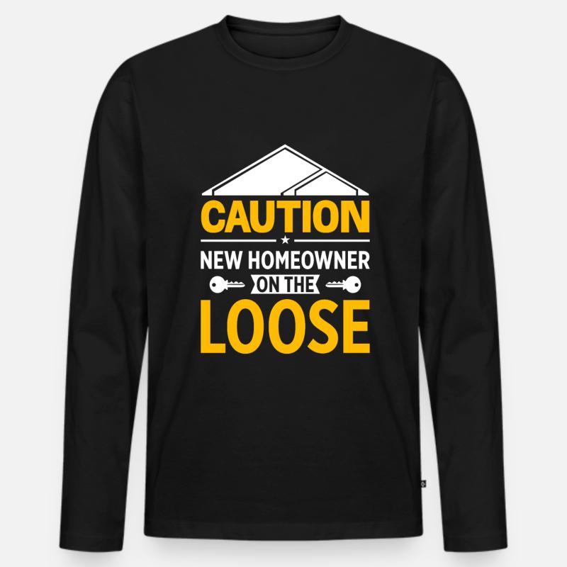 Neuer Hauseigentümer Hauseigentümer - Männer Premium Bio Langarmshirt - Schwarz