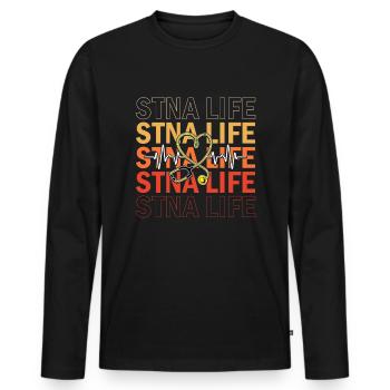 STNA Staatlich geprüfte Pflegeassistentin - Männer Premium Bio Langarmshirt - Schwarz - Vorne - Nico (187cm)