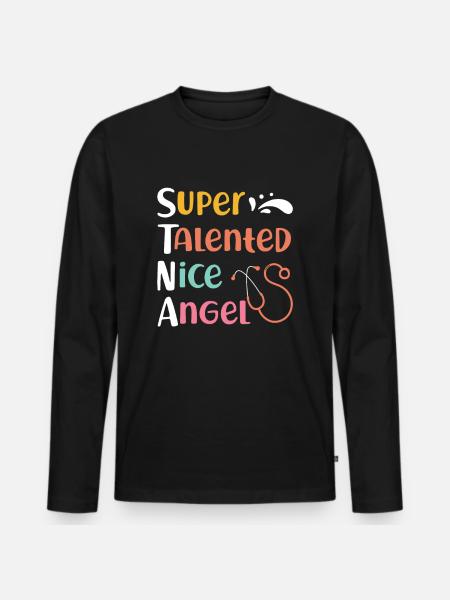 STNA Certified Nursing Assistant - Men's Premium Organic Long Sleeve Shirt - black