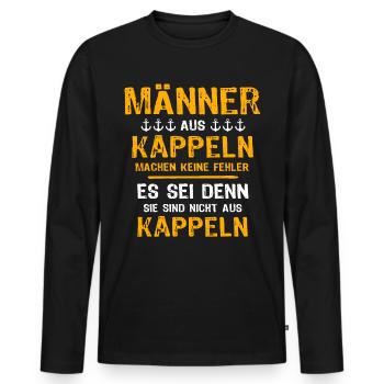 Kappeln Mann Kappelner Männer - Männer Premium Bio Langarmshirt - Schwarz - Vorne - Nico (187cm)