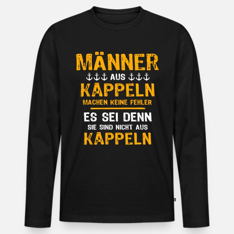 Kappeln Mann Kappelner Männer - Männer Premium Bio Langarmshirt - Schwarz