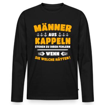 Kappeln Mann Kappelner - Männer Premium Bio Langarmshirt - Schwarz - Vorne - Nico (187cm)