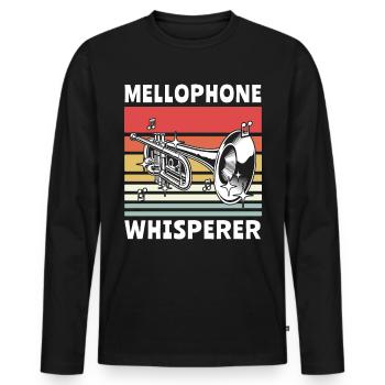 Mellophone Musician - Men's Premium Organic Long Sleeve Shirt - black - Front - Nico (187cm)