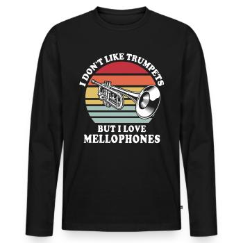 Mellophone Musician - Men's Premium Organic Long Sleeve Shirt - black - Front - Nico (187cm)