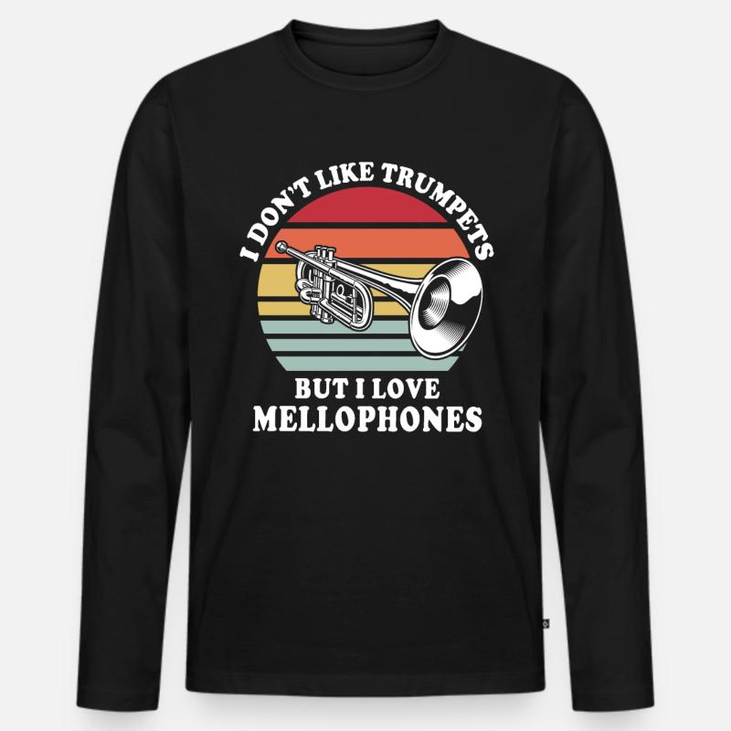 Mellophon Musiker - Männer Premium Bio Langarmshirt - Schwarz