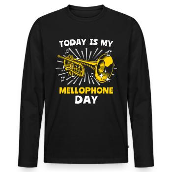 Mellophone Musician - Men's Premium Organic Long Sleeve Shirt - black - Front - Nico (187cm)