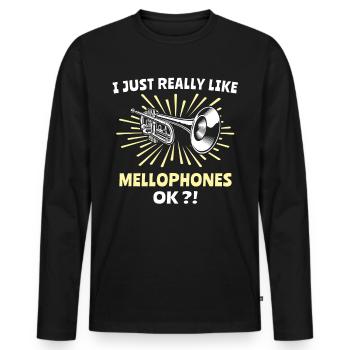 Mellophone Musician - Men's Premium Organic Long Sleeve Shirt - black - Front - Nico (187cm)