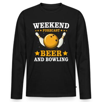 Bowling Bowler - Männer Premium Bio Langarmshirt - Schwarz - Vorne - Nico (187cm)