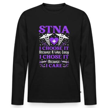 Weil Es Einfach War - Staatlich Getestete - Männer Premium Bio Langarmshirt - Schwarz - Vorne - Nico (187cm)