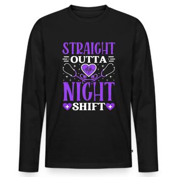 DORTE OUTTA NIGHT - State Tested - Men's Premium Organic Long Sleeve Shirt - black - Front - Nico (187cm)