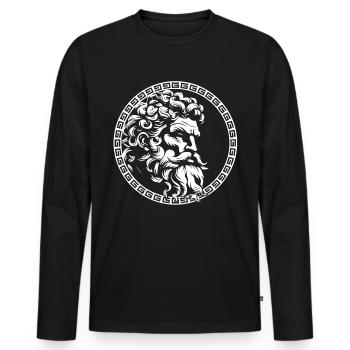 Gardez Saturne dans l’histoire de la - T-shirt manches longues Premium bio Homme - noir - Devant - Nico (187cm)