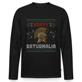 Gardez Saturne dans l’histoire de la - T-shirt manches longues Premium bio Homme - noir - Devant - Nico (187cm)
