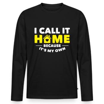 Eigenheim Hausbesitzer Hauskauf - Männer Premium Bio Langarmshirt - Schwarz - Vorne - Nico (187cm)