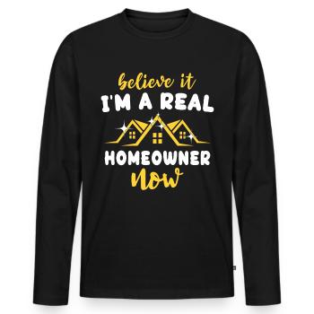 Hausbesitzer Homeowner - Männer Premium Bio Langarmshirt - Schwarz - Vorne - Nico (187cm)
