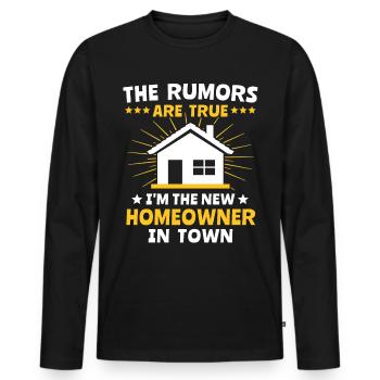 Homeowner New Home - Männer Premium Bio Langarmshirt - Schwarz - Vorne - Nico (187cm)