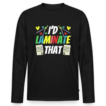 Je suis en train de plastifier ce para paraprofessionnel - T-shirt manches longues Premium bio Homme - noir - Devant - Nico (187cm)