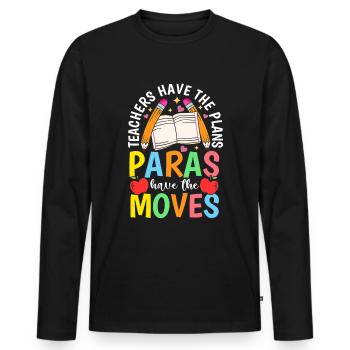 Parapro Teacher Assistant Paraprofessionales - Men's Premium Organic Long Sleeve Shirt - black - Front - Nico (187cm)