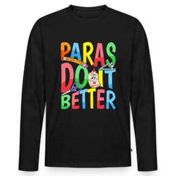 Paras Do It Better - Enseignants - T-shirt manches longues Premium bio Homme - noir - Devant - Nico (187cm)