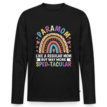 Drôle Para Professeur Paraprofessionnel - T-shirt manches longues Premium bio Homme - noir - Devant - Nico (187cm)