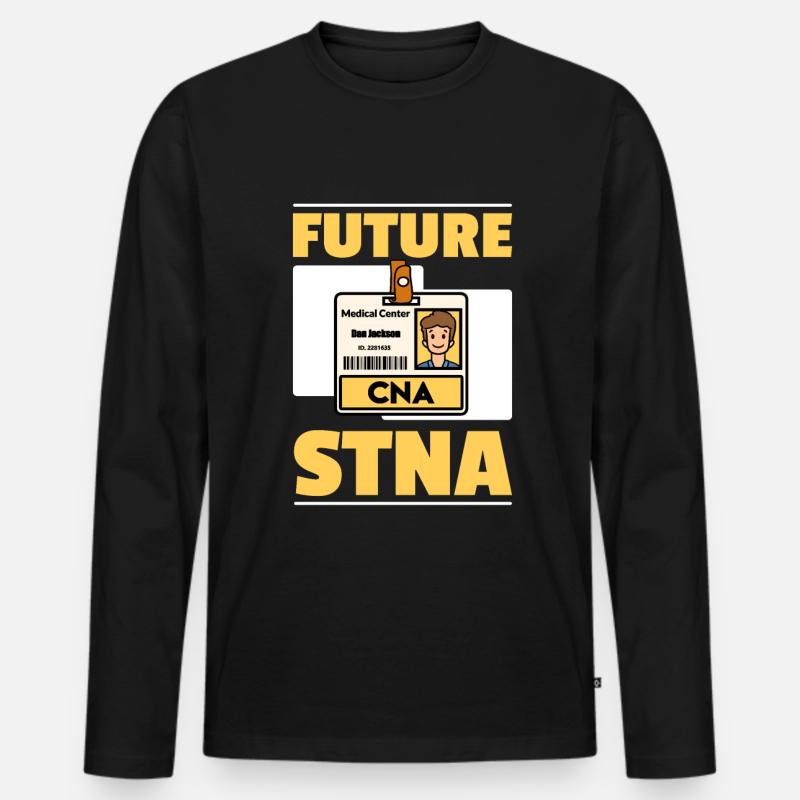 STNA Staatlich geprüfte Pflegeassistentin - Männer Premium Bio Langarmshirt - Schwarz