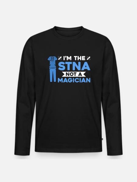 STNA Certified Nursing Assistant - Men's Premium Organic Long Sleeve Shirt - black