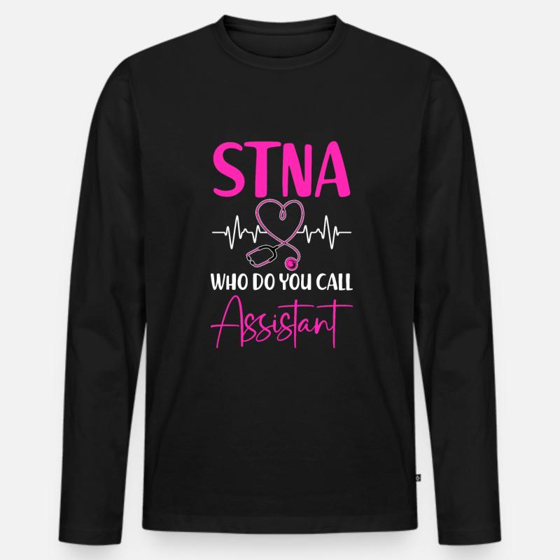STNA Staatlich geprüfte Pflegeassistentin - Männer Premium Bio Langarmshirt - Schwarz