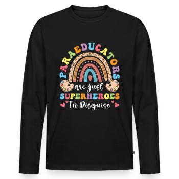 Paraprofessional -Paraeducator in the classroom - Men's Premium Organic Long Sleeve Shirt - black - Front - Nico (187cm)