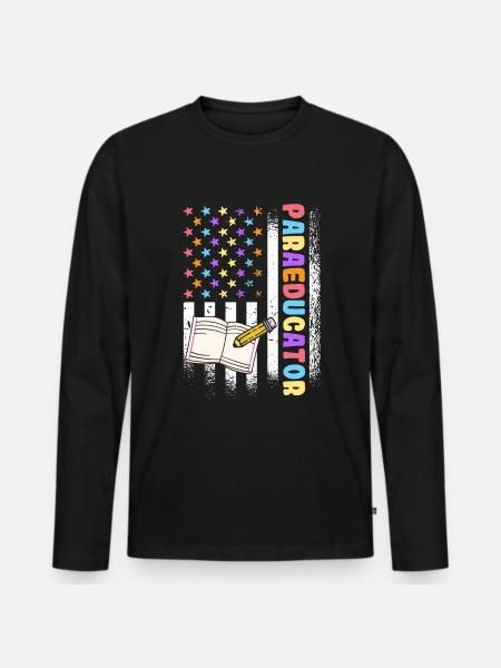 Classroom Assistant Paraprofessional US - Men's Premium Organic Long Sleeve Shirt - black