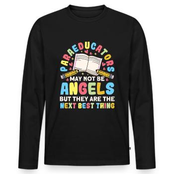 Klassenzimmer Assistent Parapro Paraprofessional - Männer Premium Bio Langarmshirt - Schwarz - Vorne - Nico (187cm)